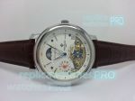 Copy Patek Philippe Grand Complications Moonphase White Dial Brown Leather Strap Watch